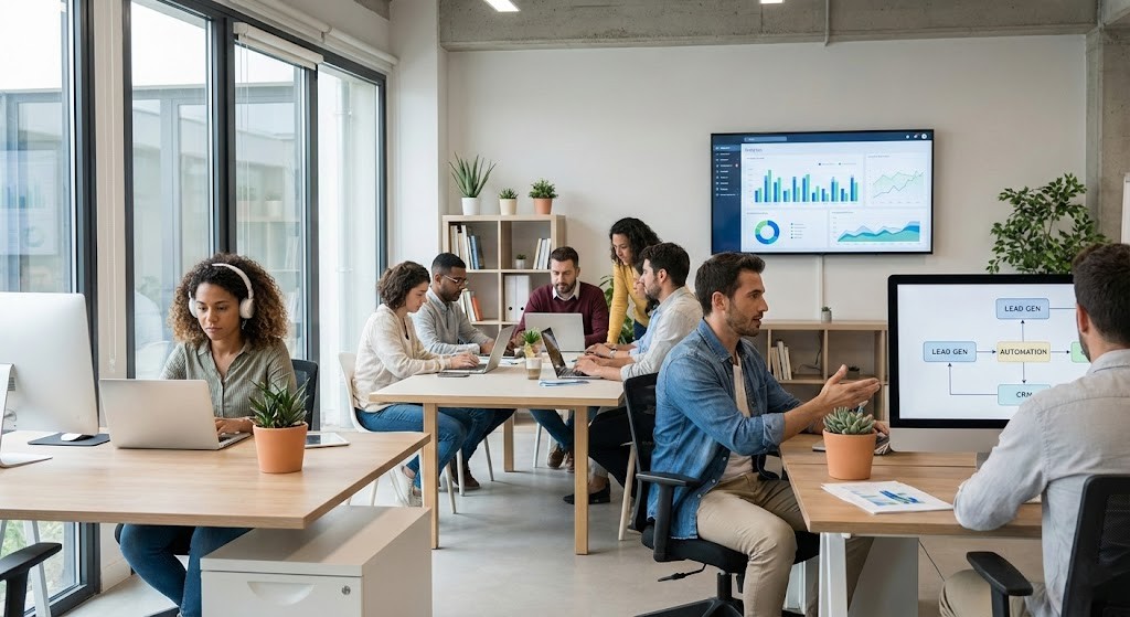 single professional working